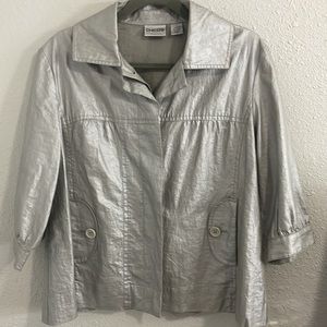 Chico’s Winchester coated 100% linen jacket. Size 1.